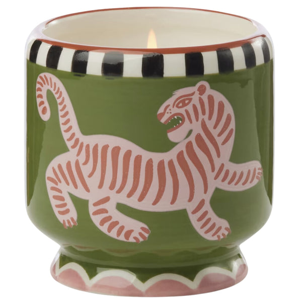 Tiger Ceramic Candle - BlackCedar/Fig
