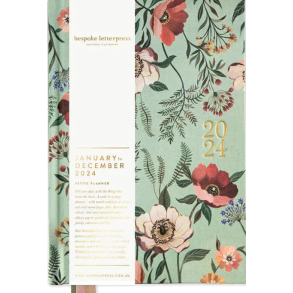 2024 Petite Linen Bound Planner - Wildflower