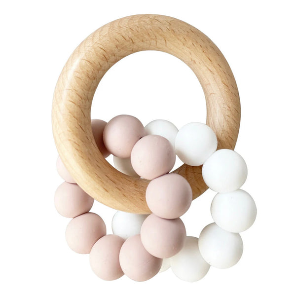 Beechwood Teether Ring - Petal White