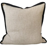 Reine Cushion 55cm - Nat/Black Border