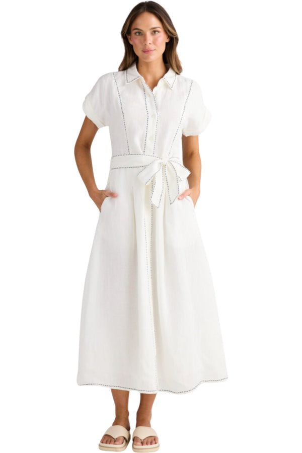 Cordelia Dress - White Linen