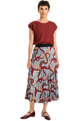 Eclipse Pleated Skirt - Vino