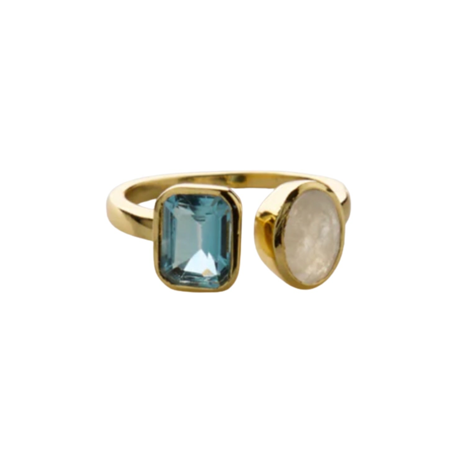 Skylar Ring - Moonstone/Blue Topaz S9
