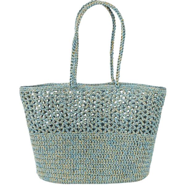 Romy Crochet Basket - Celadon/Gold