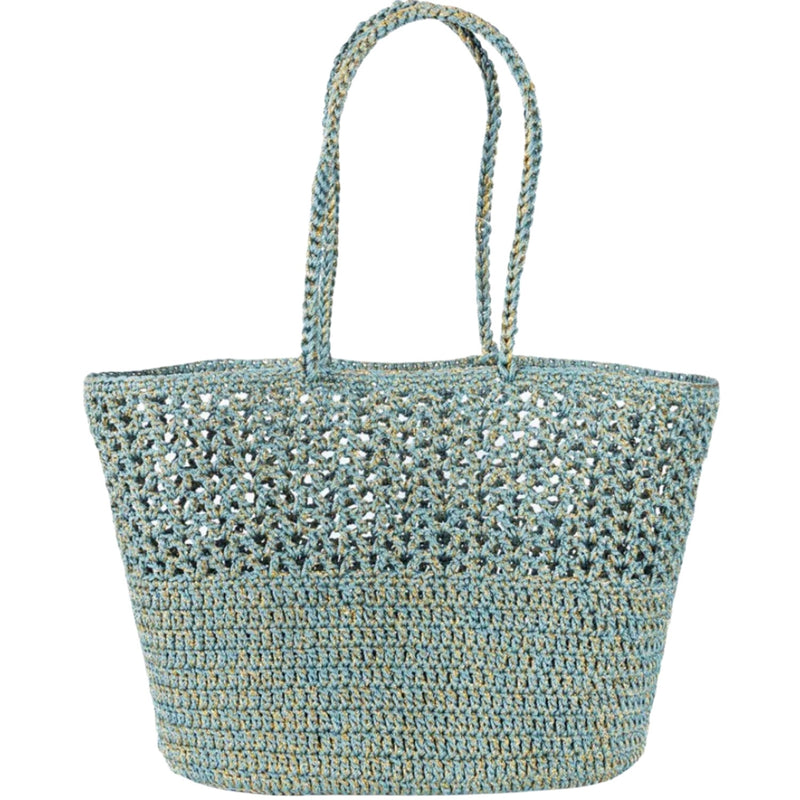 Romy Crochet Basket - Celadon/Gold