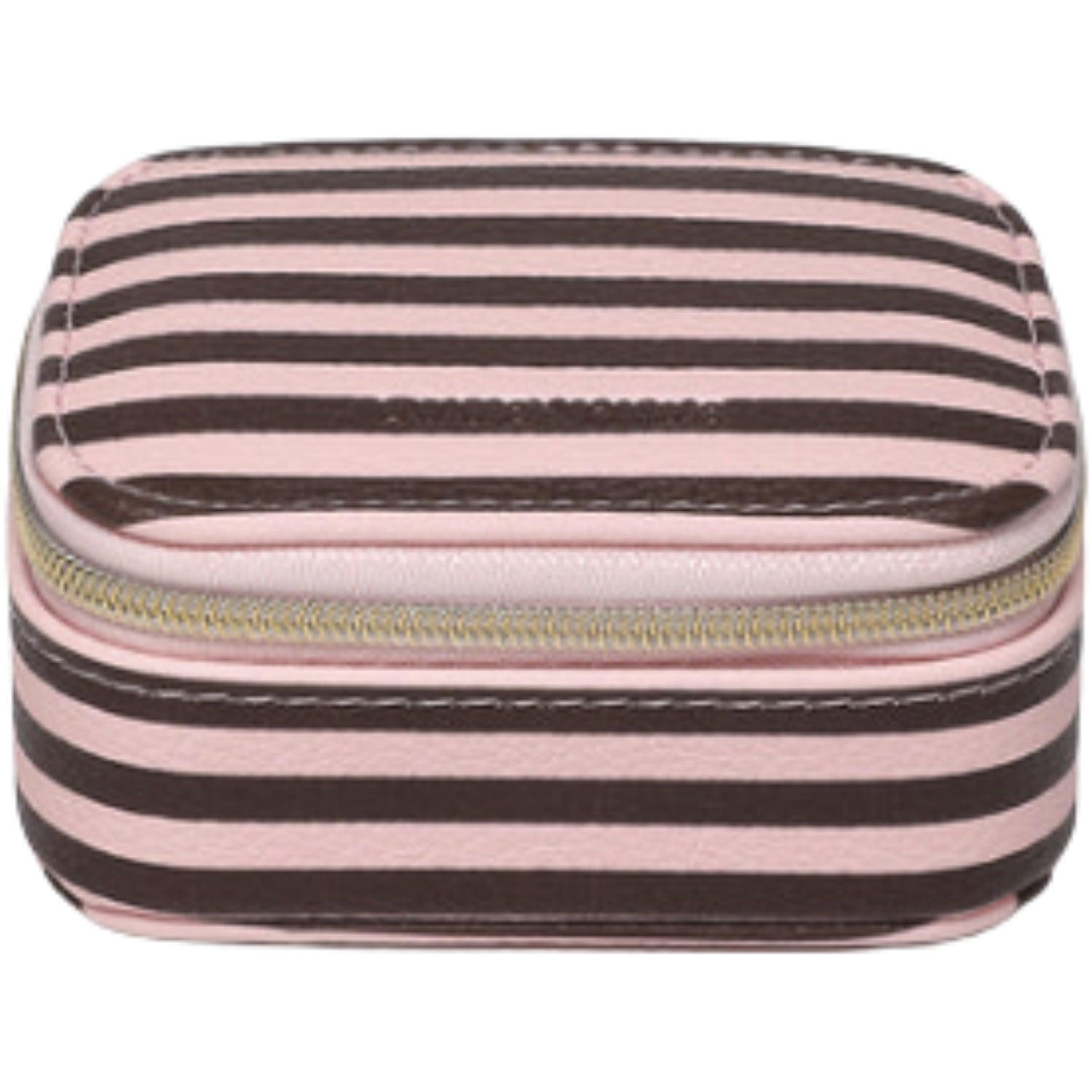 Suzie Stripe Jewellery Box - Pink/Choc