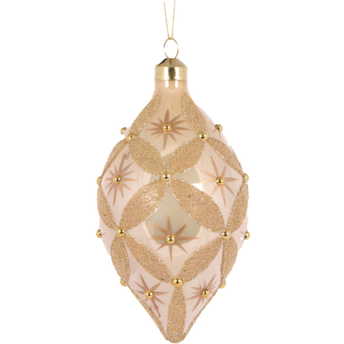 Champagne Glimmer Drop Bauble