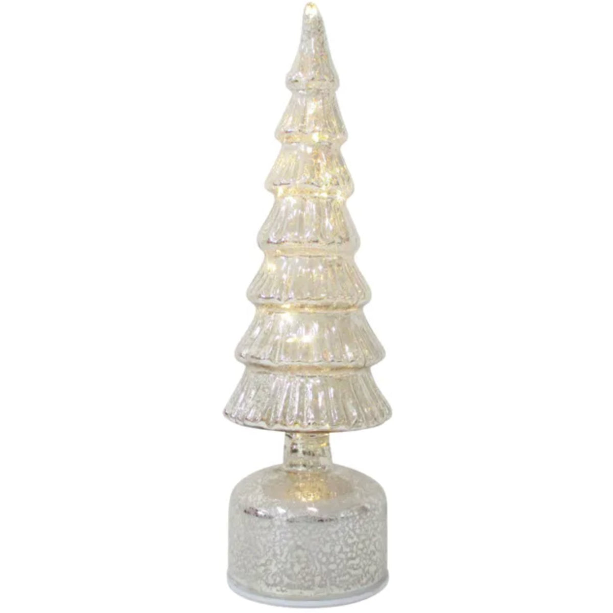 Tree Glass LED 32cm - Shiny Silver