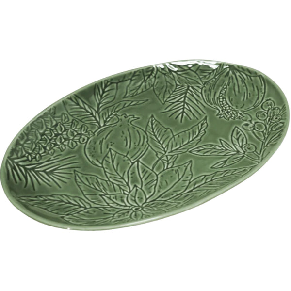 Poinsettia 36cm Platter - Green