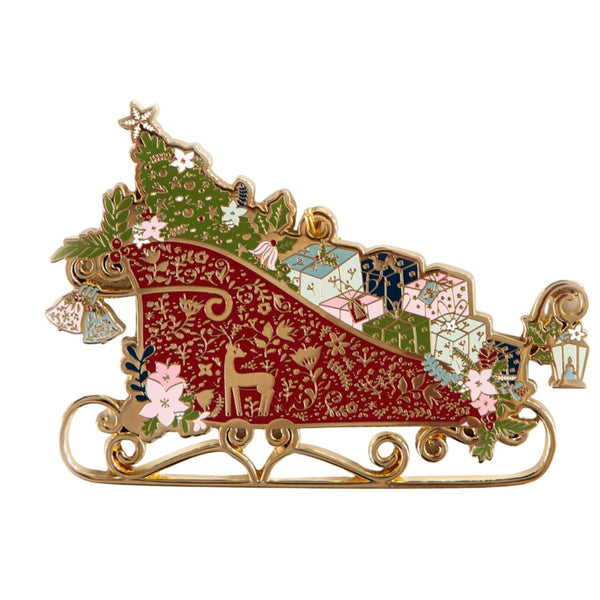 Fine Enamel Christmas Ornament - Sleigh