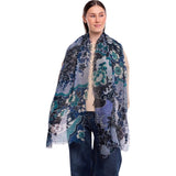 Hana Floral Print Scarf - Teal