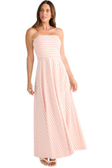 Thandie Dress - Pink Narrow Stripe