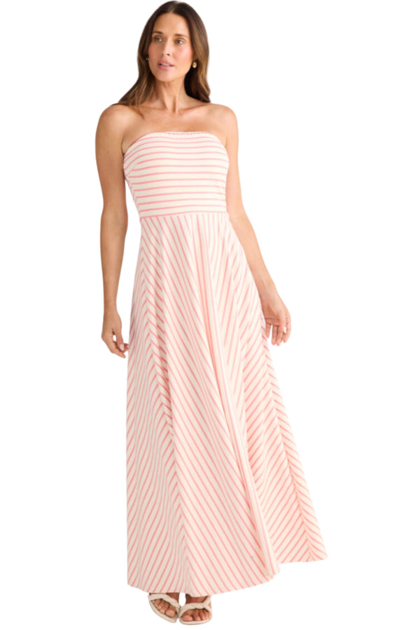 Thandie Dress - Pink Narrow Stripe