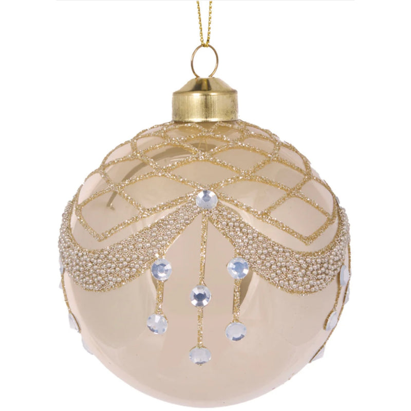 Champagne Scalloped Bauble