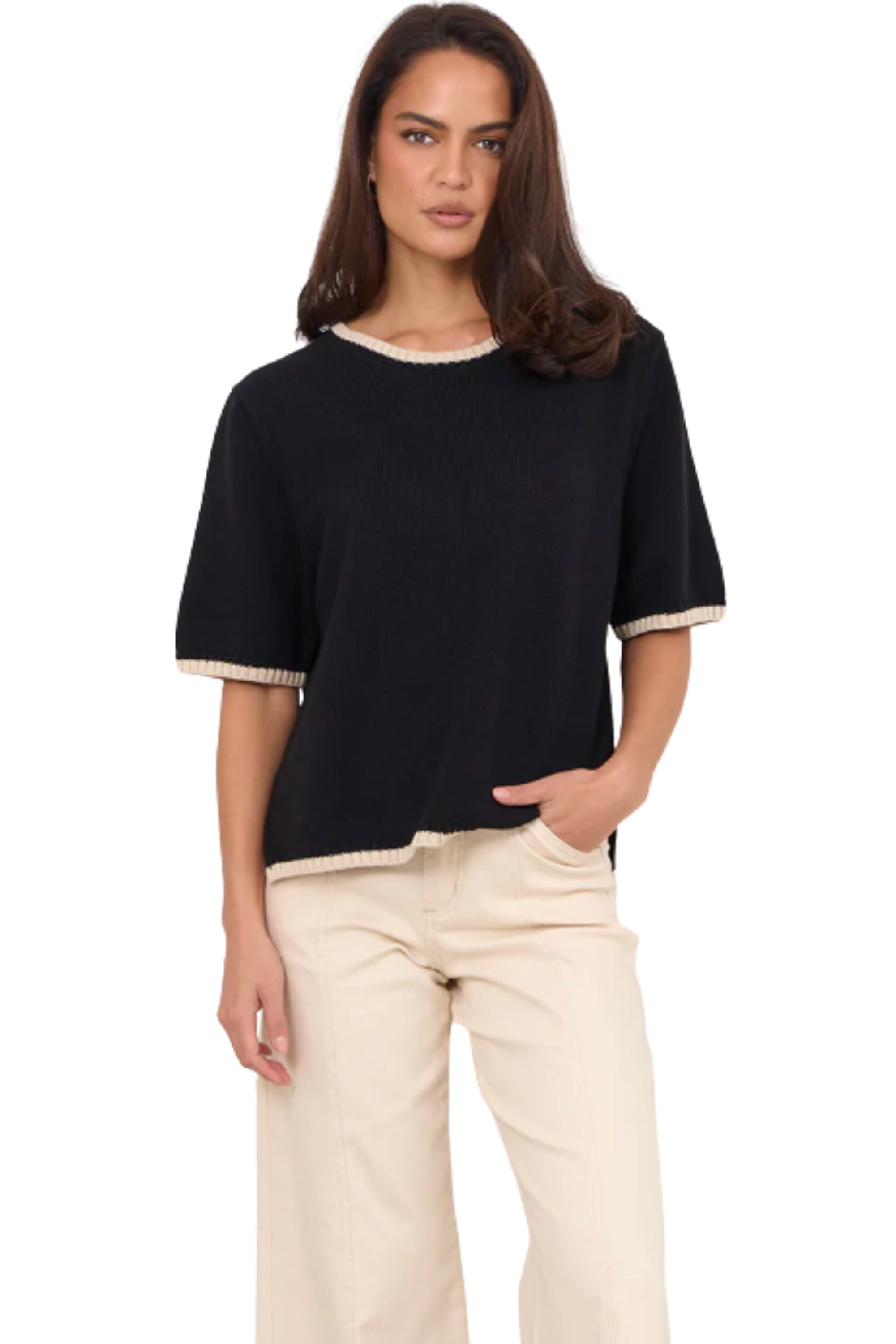 Brigitte Knit Top - Black