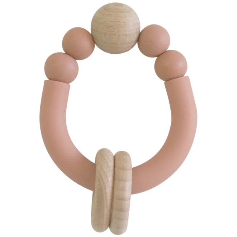 Beechwood Teether Ring Set- Terracotta