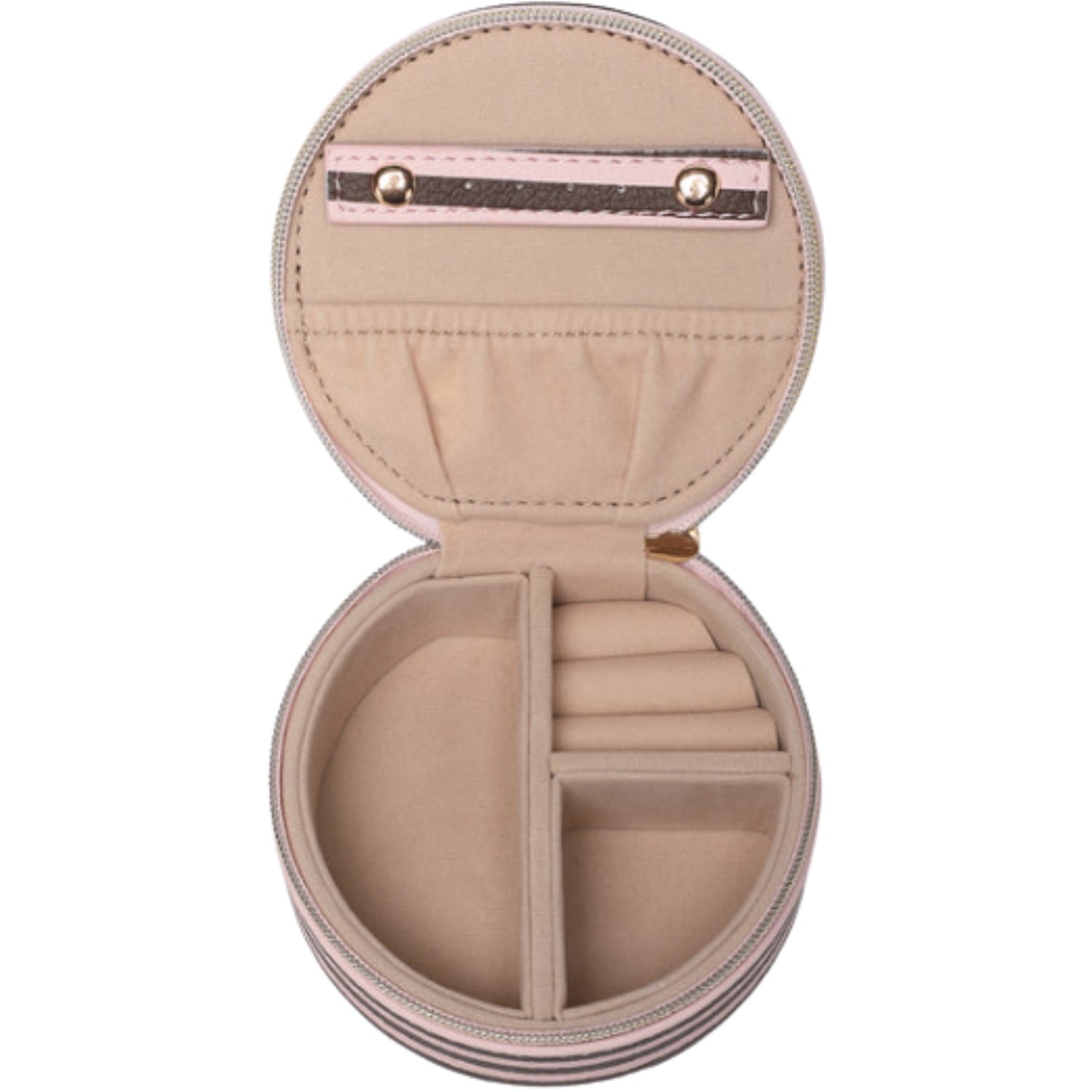 Sisco Stripe Jewellery Bag - Pink/Choc