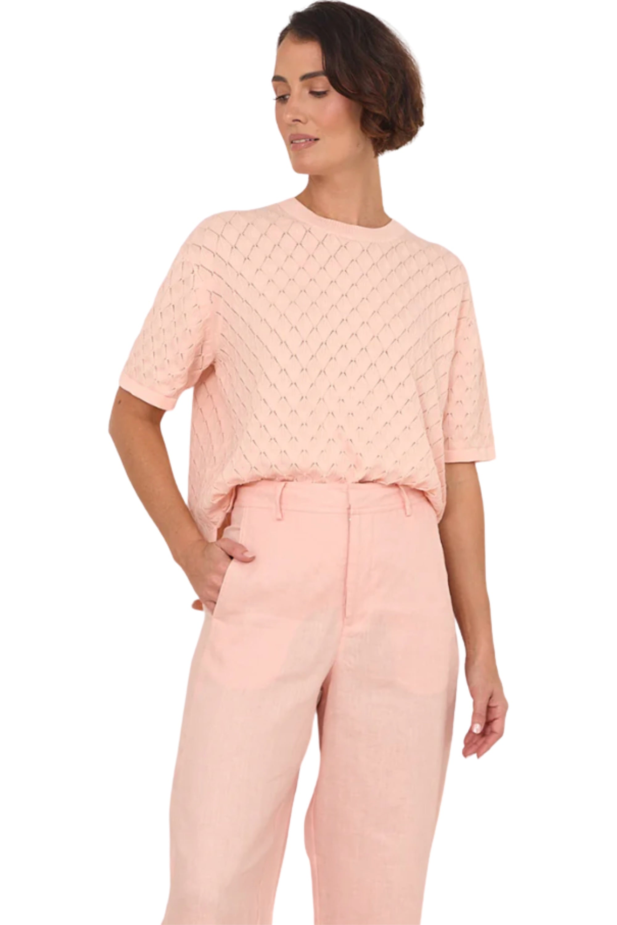 Hollis Linen Pant - Salmon