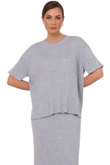 Shani Rib Knit Top - Dove