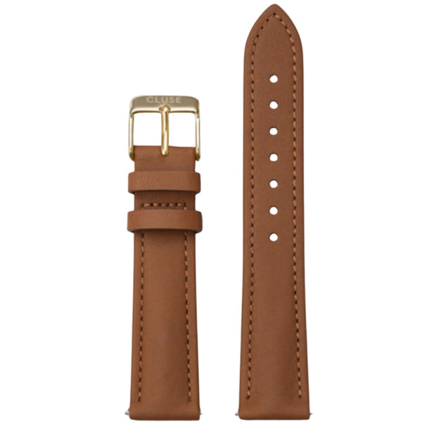 Cluse Strap 18mm Leather Caramel, Gold