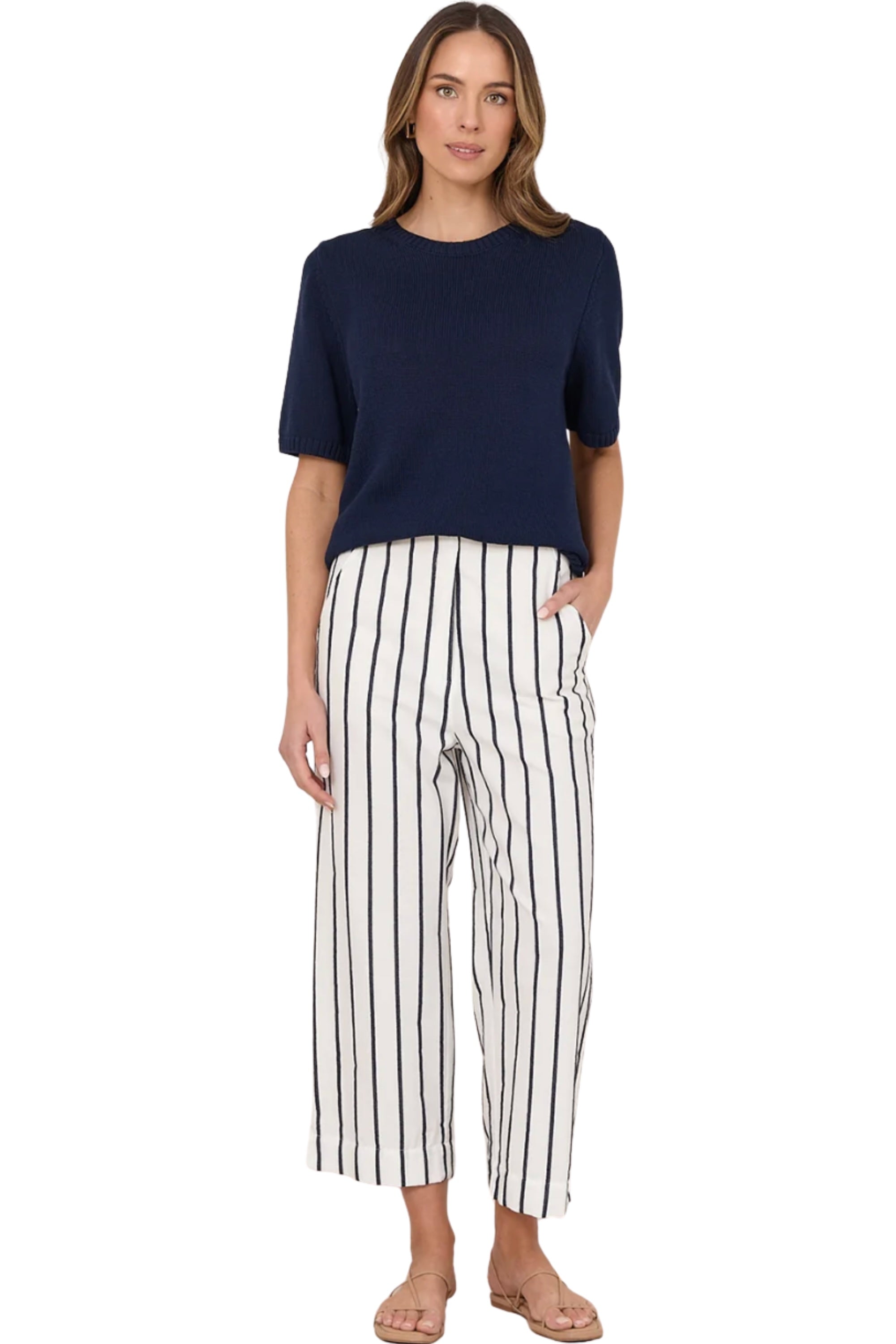 Lyndon Crop Pant - Stripe