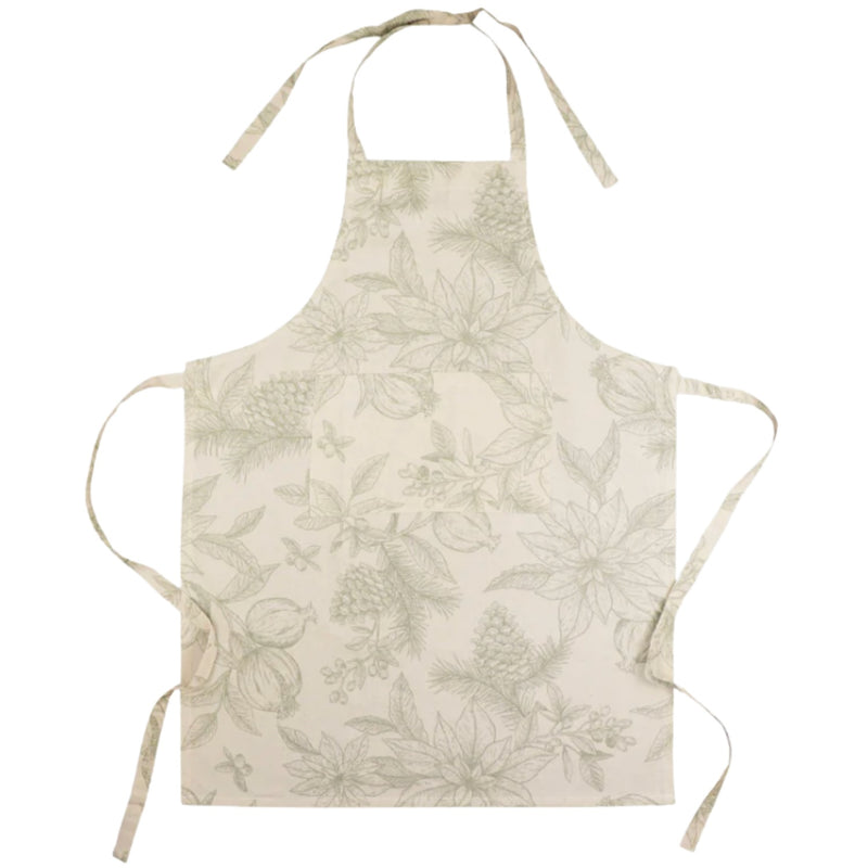 Poinsettia Apron - Olive
