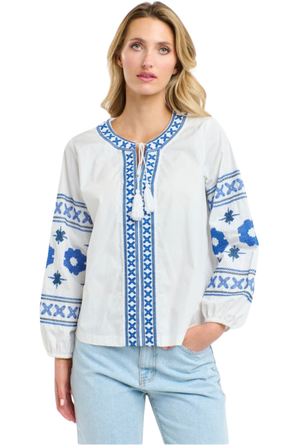 Daisy Cross Shirt - White