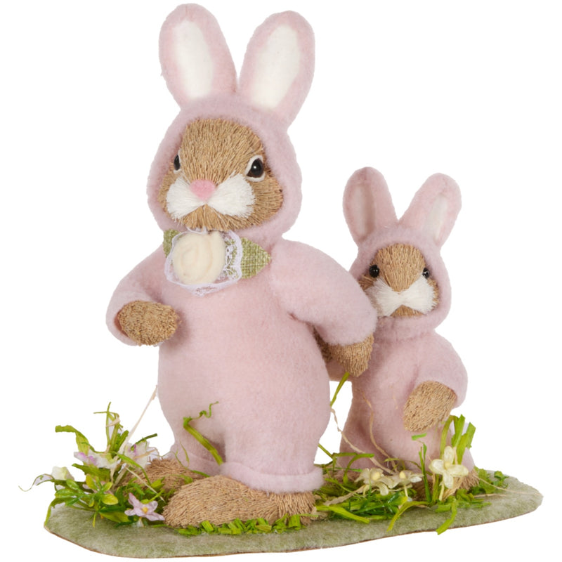 Bunnysuit Bunnies on Lawn - Pink