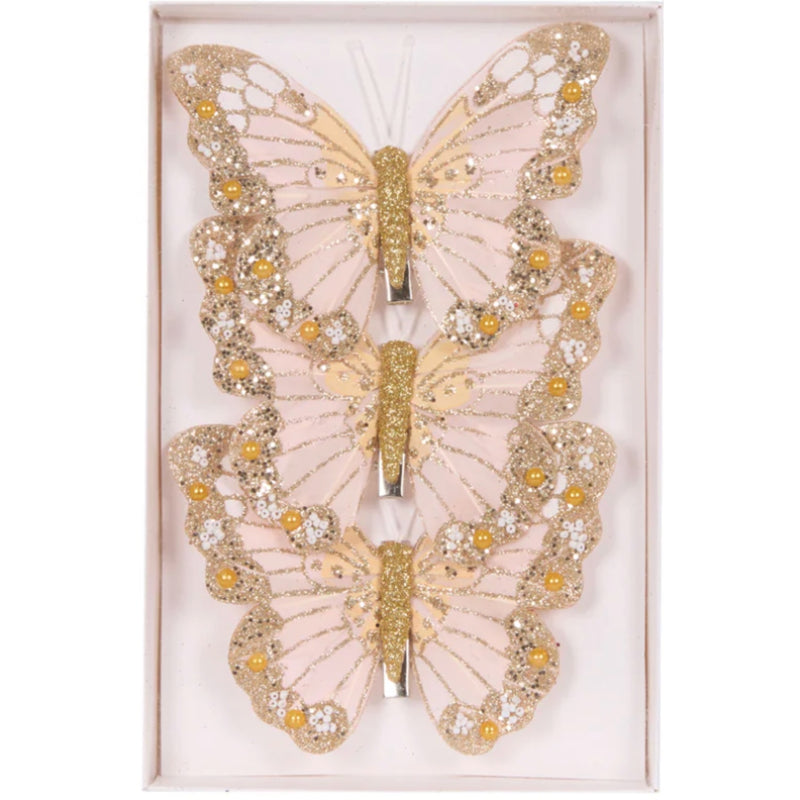 Butterfly Clip - Pink/Gold