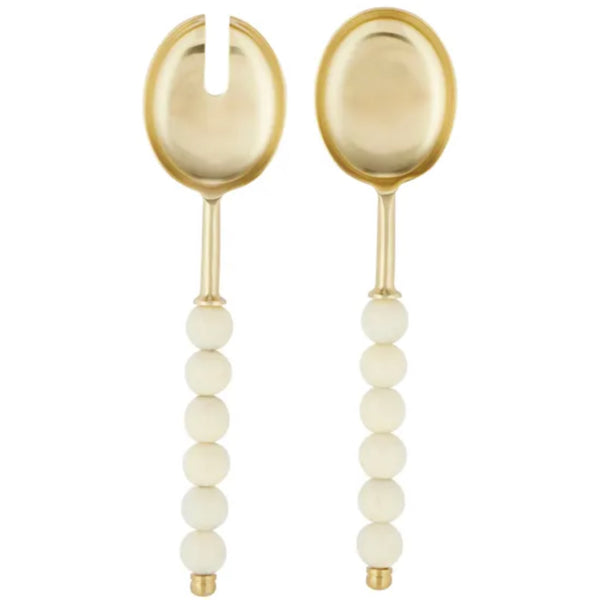 Amalia S/2 Salad Servers - Ivory