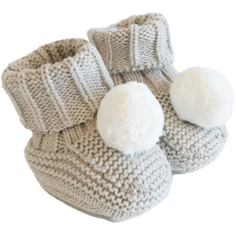Pom Pom Baby Socks - Latte