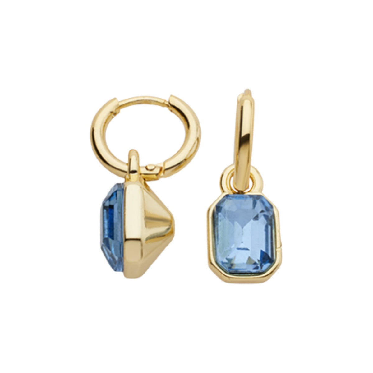 Morgan Hoop Earrings - Gold/Blue