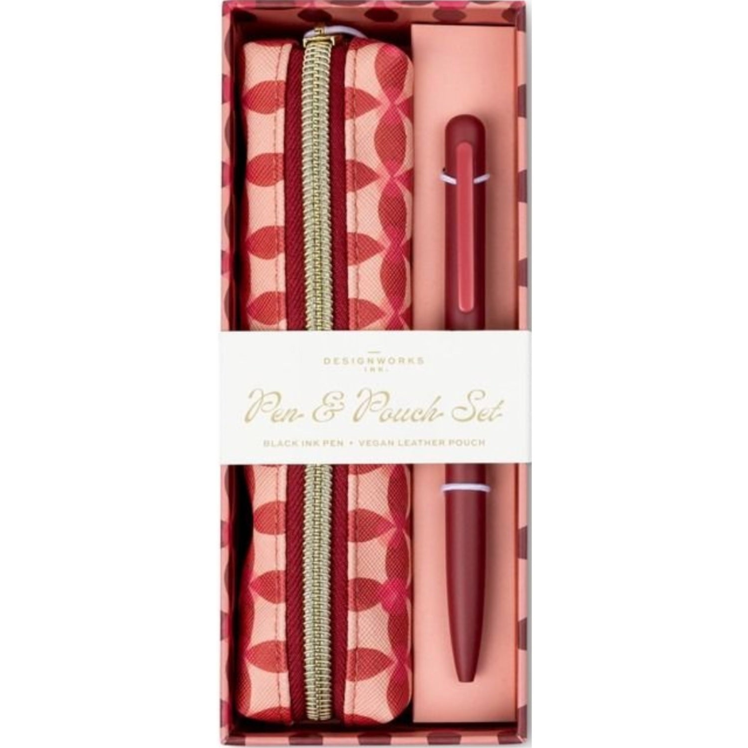 Pen/Pouch Set - Pinkwheel Pink
