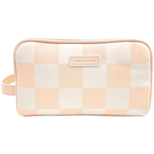 Wash Bag - Salmon Check