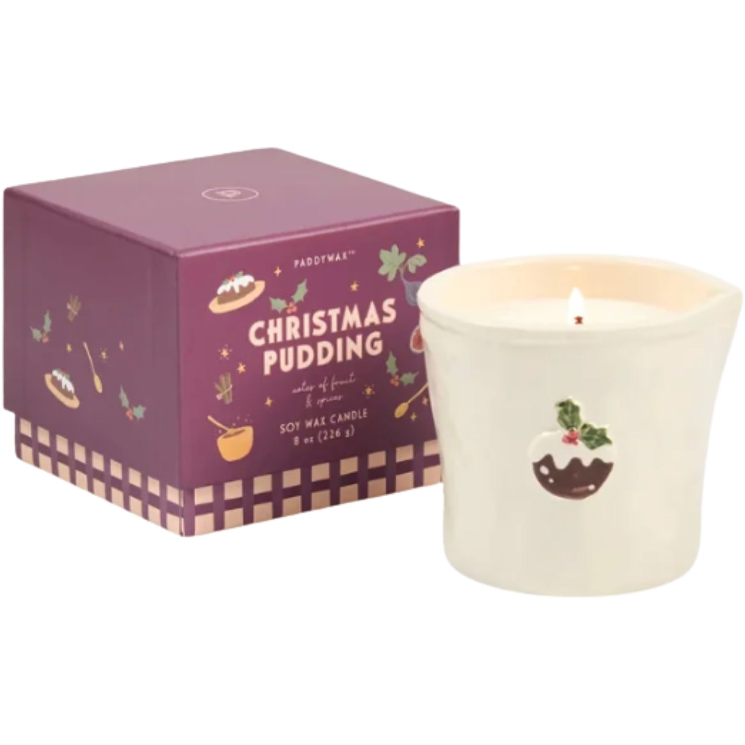 Ceramic Candle - Christmas Pudding