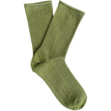Lurex Socks - Olive Green