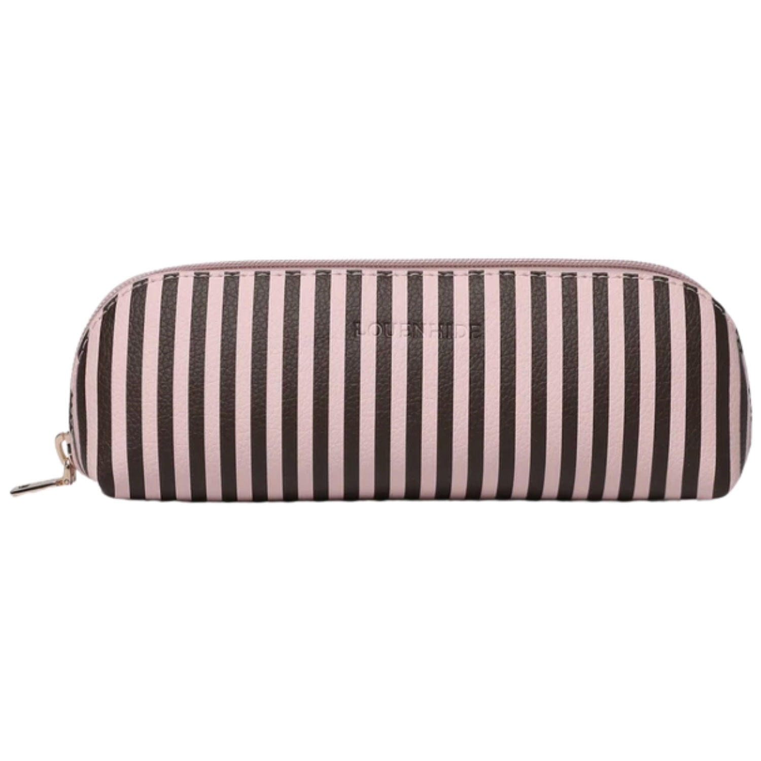 Jayne Stripe Makeup Bag - Pink/Choc