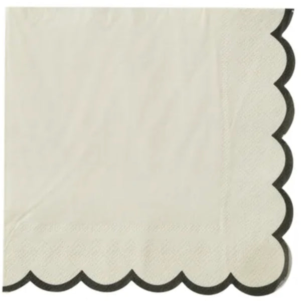 Halcyon Napkins 33cm - Ivory/Black