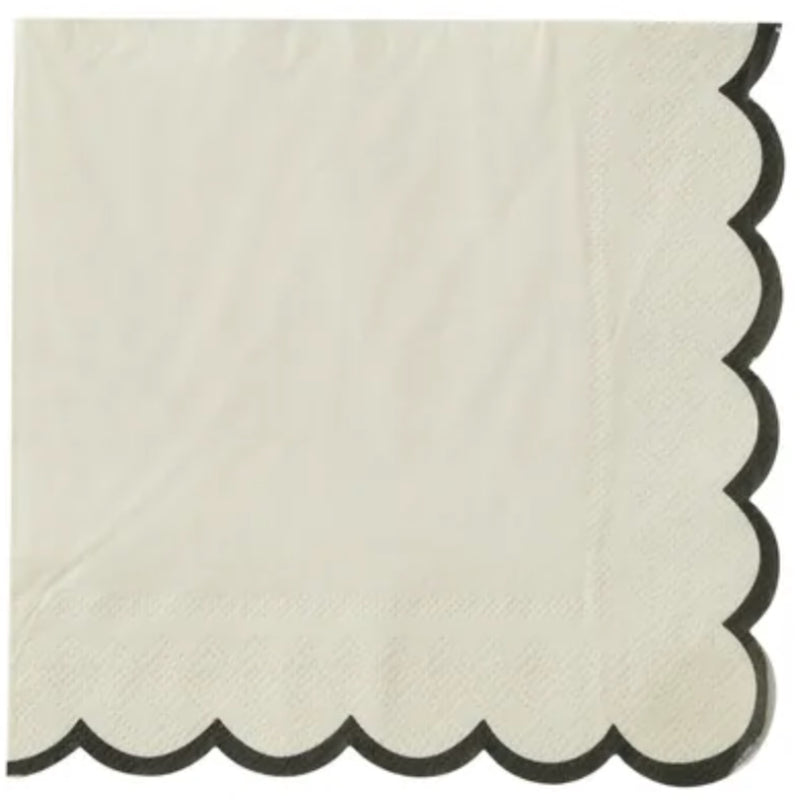 Halcyon Napkins 33cm - Ivory/Black