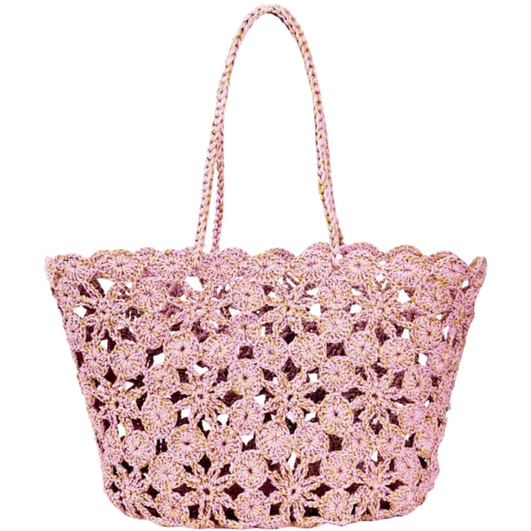 Jane Crochet Basket - Rose/Gold