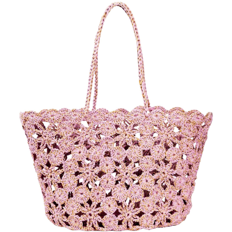 Jane Crochet Basket - Rose/Gold