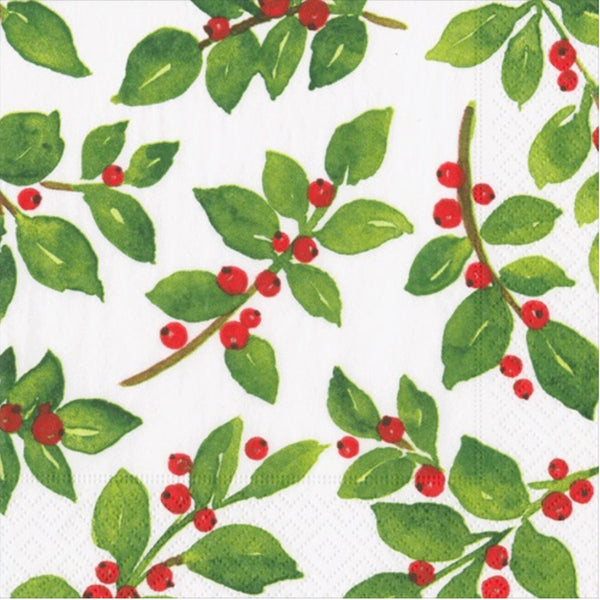 Cocktail Napkin - Holly White