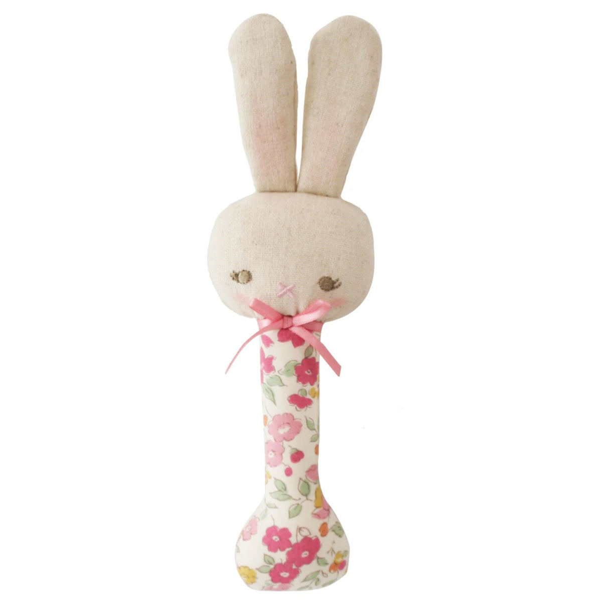 Bunny Stick Rattle - Rose Garden