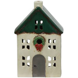 Tea Light House (S) - Green/Wreath