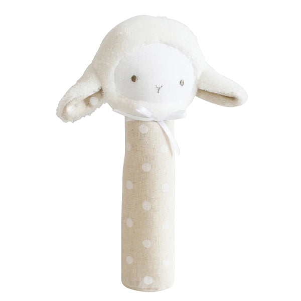 Lamby Squeaker - White Linen Spot