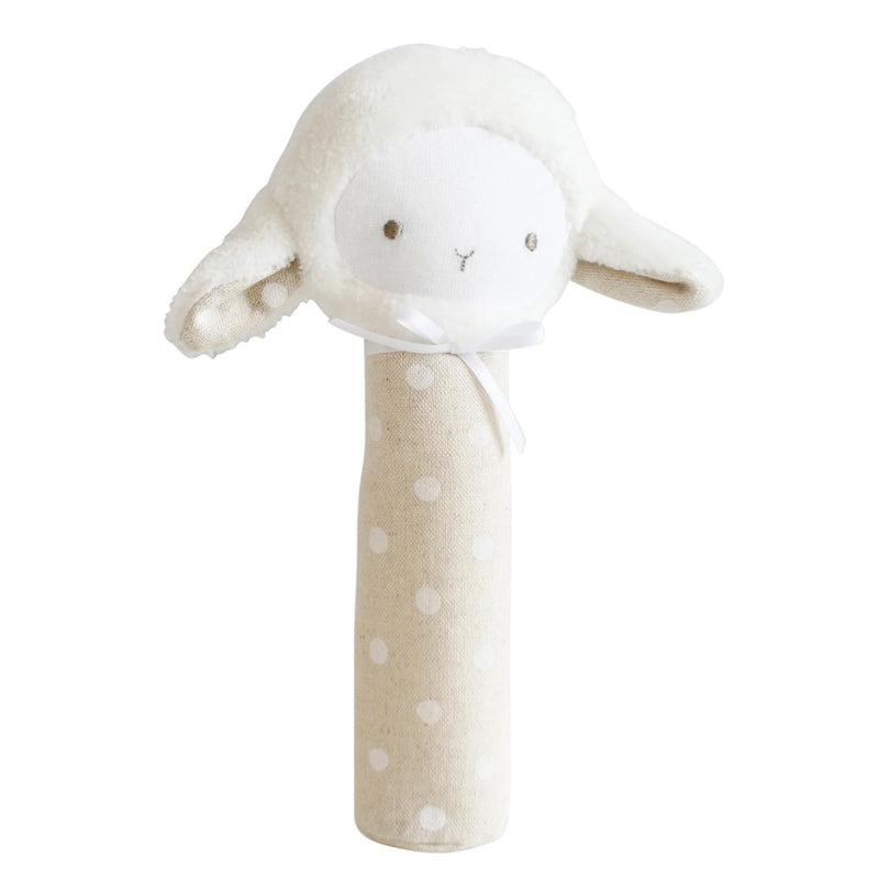 Lamby Squeaker - White Linen Spot