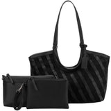 Waverly 3 Pc Woven Tote - Black