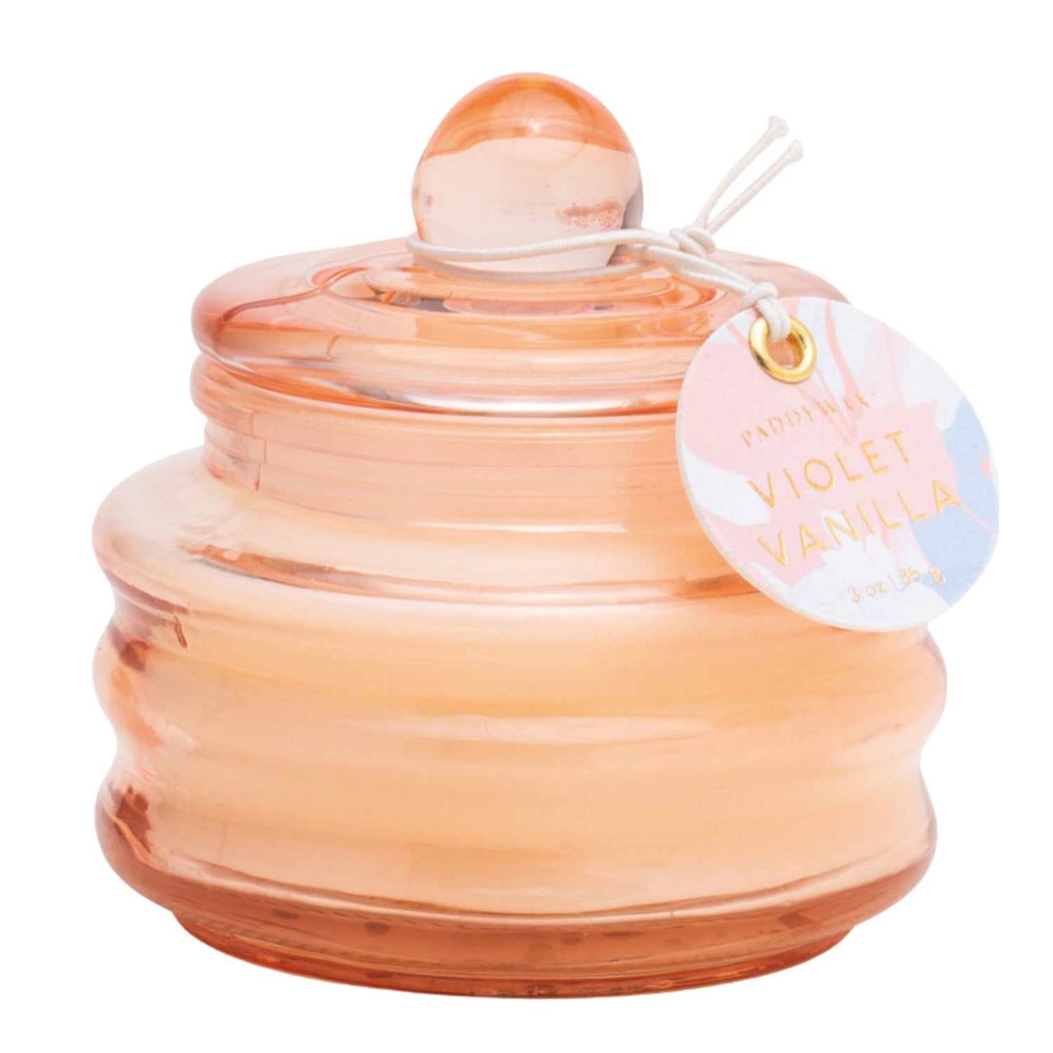 Pink Glass Candle - Violet Vanilla