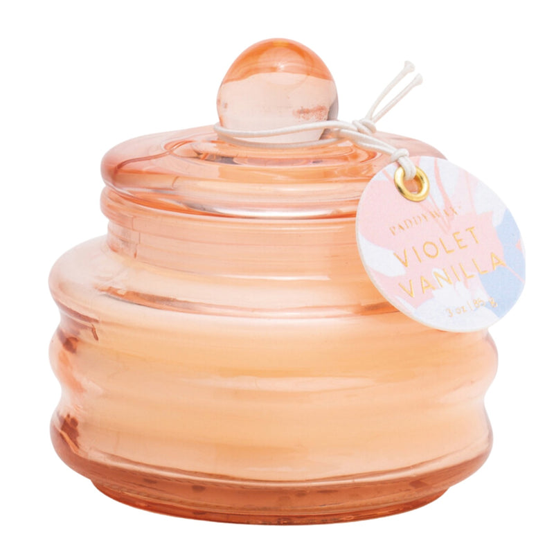Pink Glass Candle - Violet Vanilla