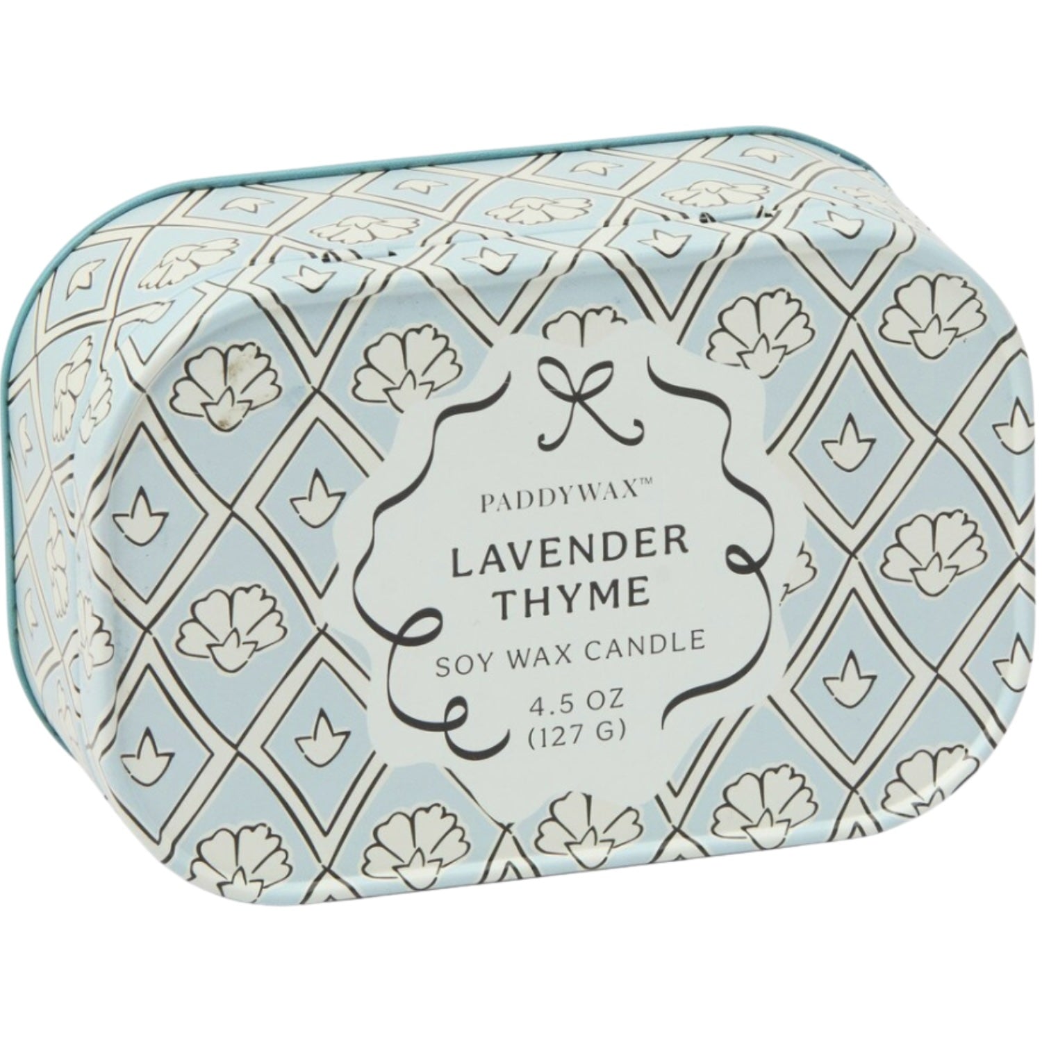 4.5oz Tin Candle - Blue & White
